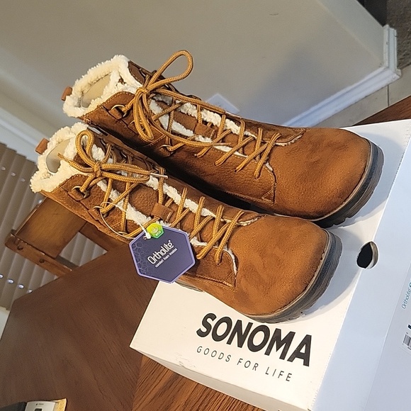Sonoma Goods For Life Platypus Women's Sherpa-Lined Ankle Boots Sz 10 ~ New - Picture 2 of 8